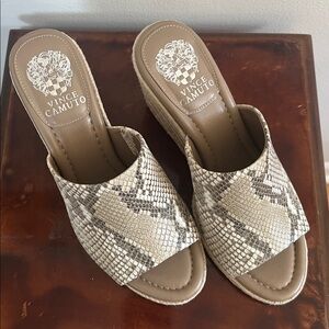Vince Camuto Snake Print Mules